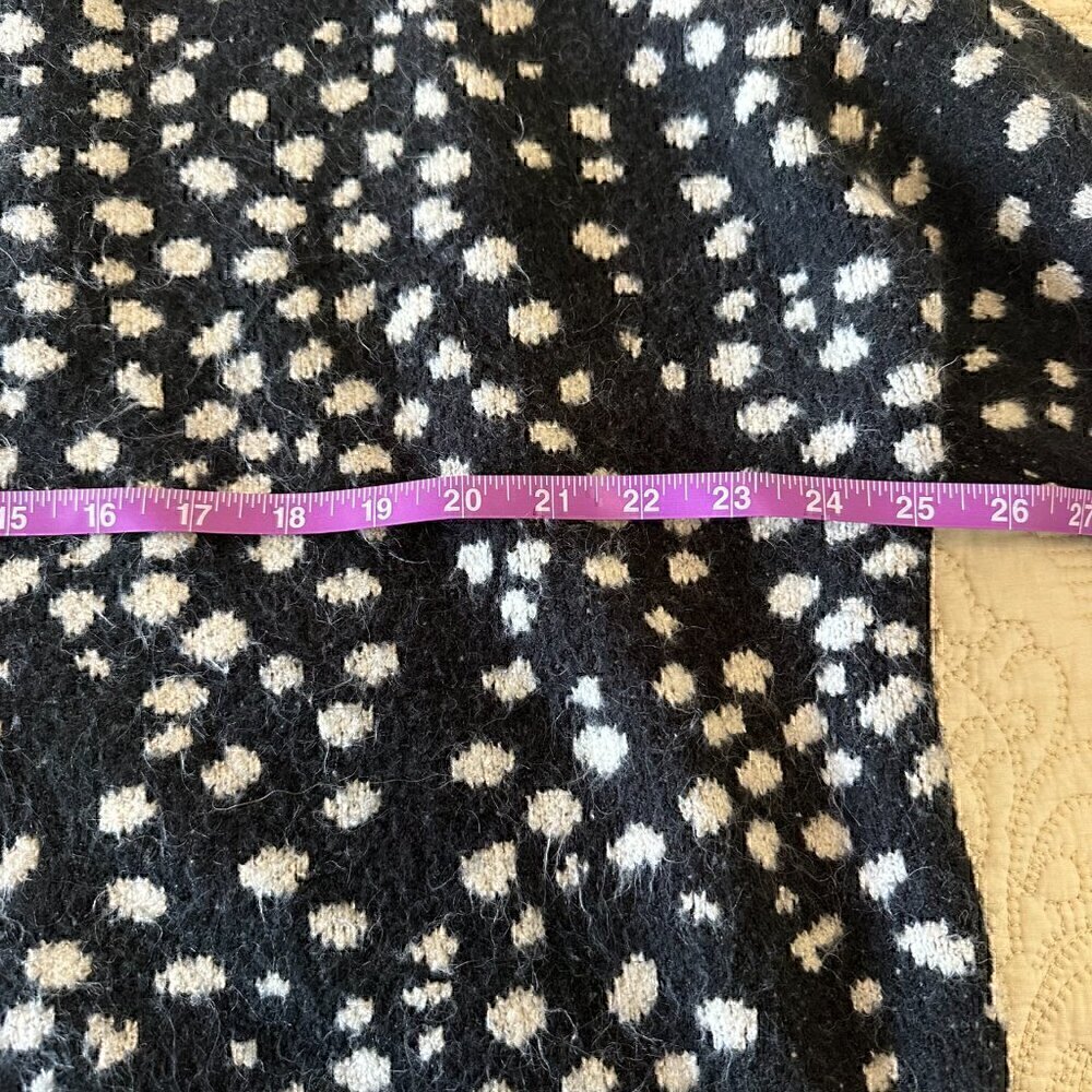 Saltwater LUXE cozy nubby warm crew neck polka dot black sweater women's large - Picture 6 of 8